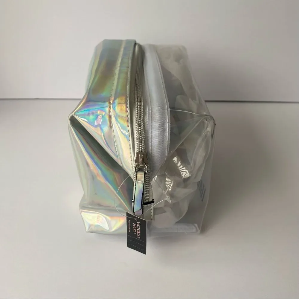 Victoria’s Secret Makeup‎ Bag Toiletries We are all Angels Clear Holographic zip